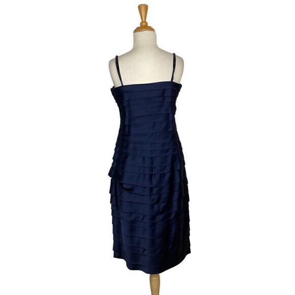 Calvin Klein M VTG 12 Navy Bandage Dress Sleeveless Strapless Bodycon Y2K 90s - Picture 4 of 9